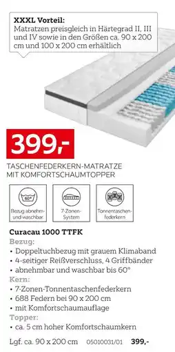 XXXLutz Taschenfederkern-matratze mit komfortschaumtopper curacau 1000 ttfk Angebot