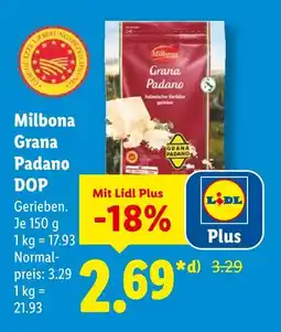 Lidl Milbona grana padano dop Angebot