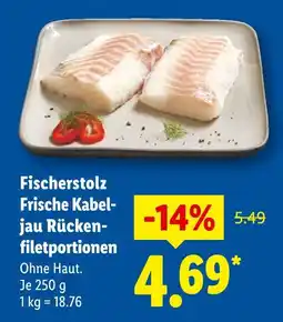 Lidl Fischerstolz frische kabeljau rückenfiletportionen Angebot