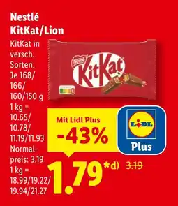 Lidl Nestlé kitkat/lion Angebot