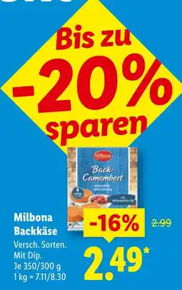 Lidl Milbona backkäse Angebot