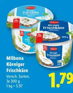 Lidl Milbona körniger frischkäse mit magermilchjoghurt Angebot