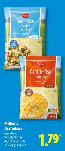 Lidl Milbona gratinkäse leicht gerieben Angebot