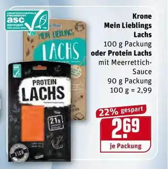 REWE Kaufpark Krone Mein Lieblings Lachs Oder Protein Lachs Angebot