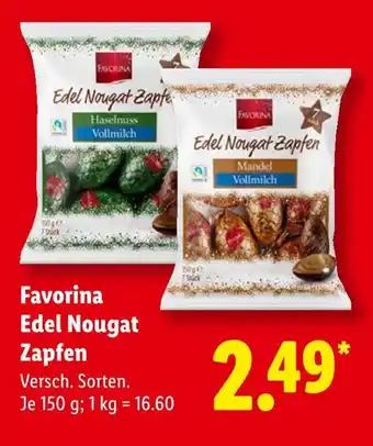 Lidl Favorina edel nougat zapfen haselnuss vollmilch Angebot