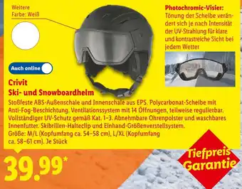 Lidl Crivit ski- und snowboardhelm Angebot