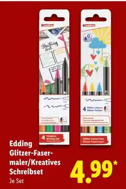 Lidl Edding glitzer-fasermaler/kreatives schreibset Angebot