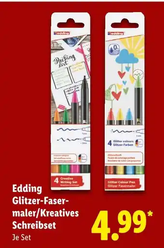 Lidl Edding glitzer-fasermaler/kreatives schreibset Angebot