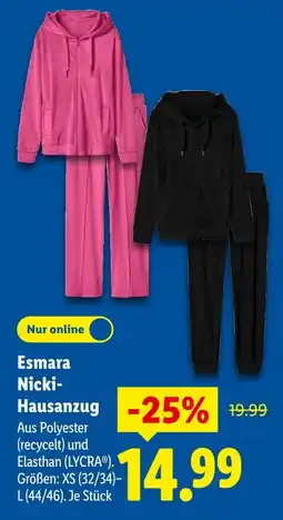 Lidl Esmara nicki-hausanzug Angebot