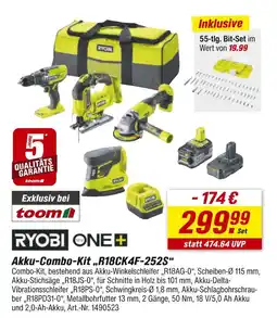 toom Baumarkt Ryobi akku-combo-kit „r18ck4f-252s“ Angebot