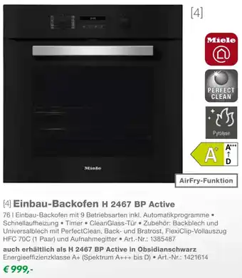 EP Miele Einbau-Backofen H 2467 BP Active Angebot