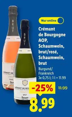 Lidl Bonot crémant de bourgogne aop, schaumwein, brut Angebot