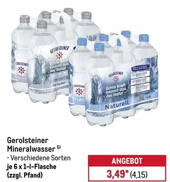 METRO Gerolsteiner Mineralwasser Angebot