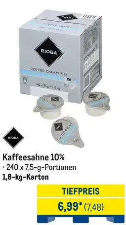 METRO RIOBA Kaffeesahne 10% Angebot
