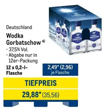 METRO Wodka Gorbatschow Angebot
