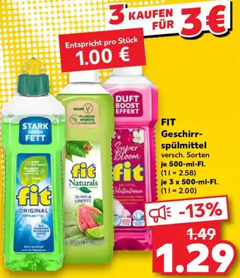 Kaufland FIT Geschirrspülmittel Angebot