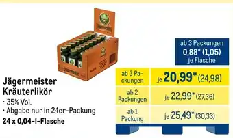 METRO Jägermeister Kräuterlikör Angebot