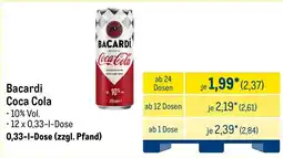 METRO BACARDI Coca-Cola Angebot