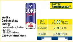 METRO Wodka Gorbatschow Energy Angebot