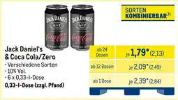 METRO Jack Daniel's & Coca Cola/Zero Angebot