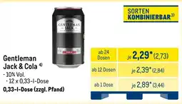 METRO Gentleman Jack & Cola Angebot
