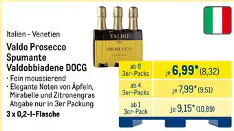 METRO Valdo Prosecco Spumante Valdobbiadene DOCG Angebot