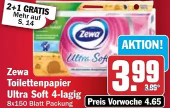 HIT Zewa Toilettenpapier Ultra Soft 4-lagig Angebot