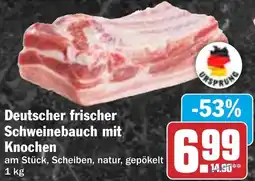 HIT Deutscher frischer Schweinebauch mit Knochen Angebot