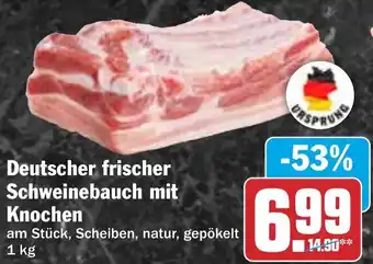 HIT Deutscher frischer Schweinebauch mit Knochen Angebot