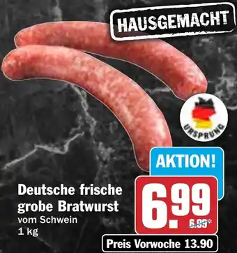 HIT Deutsche frische grobe Bratwurst Angebot