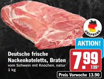 HIT Deutsche frische Nackenkoteletts, Braten Angebot