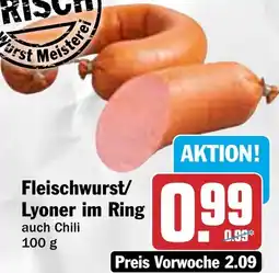 HIT Fleischwurst/ Lyoner im Ring Angebot
