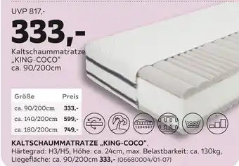 Mömax Kaltschaummatratze „king-coco“ ca. 90/200cm Angebot