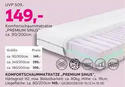 Mömax Komfortschaummatratze „premium sinus“ Angebot
