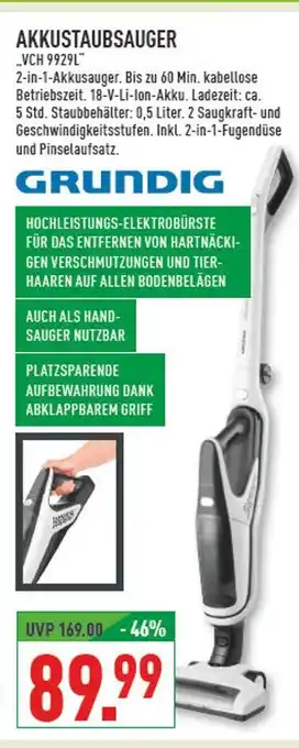 Marktkauf Grundig akkustaubsauger „vch 9929l“ Angebot