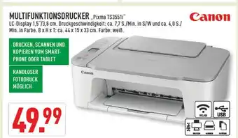Marktkauf Canon multifunktionsdrucker pixma ts3551i Angebot