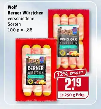 REWE Kaufpark Wolf Berner Würstchen 250g Angebot