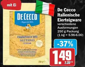 HIT De Cecco Italienische Eierteigware Angebot