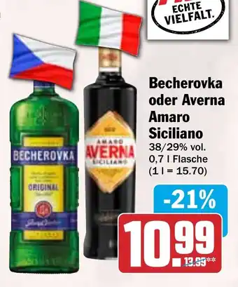 HIT Becherovka oder Averna Amaro Siciliano Angebot