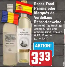 HIT Recas Food Pairing oder Marqués de Verdellano Rebsortenweine Angebot