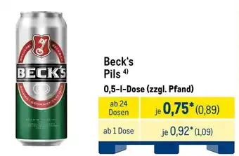 METRO Beck's Pils Angebot