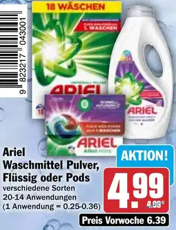 HIT Ariel Waschmittel Pulver, Flüssig oder Pods Angebot
