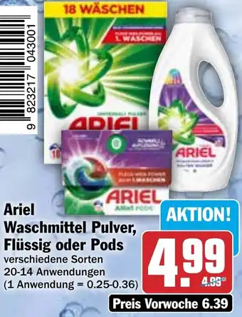 HIT Ariel Waschmittel Pulver, Flüssig oder Pods Angebot
