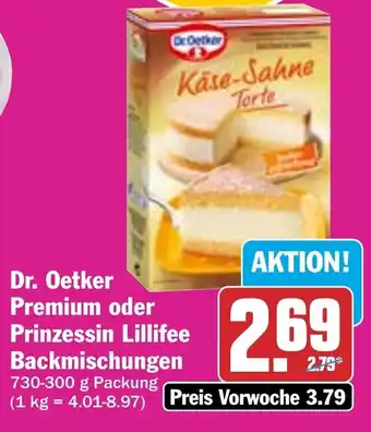 HIT Dr. Oetker Premium oder Prinzessin Lillifee Backmischungen Angebot