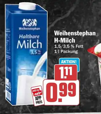 HIT Weihenstephan H-Milch Angebot