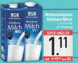 E-Center Weihenstephan Haltbare Milch Angebot