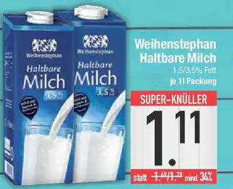 E-Center Weihenstephan Haltbare Milch Angebot