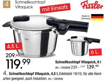 Zurbrüggen Fissler schnellkochtopf vitaquick, 4,5 l Angebot