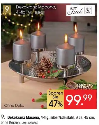 Zurbrüggen Fink dekokranz macona, 4-flg Angebot