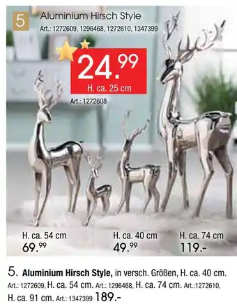 Zurbrüggen Aluminium hirsch style Angebot